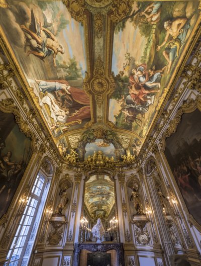 Alegorie ohně a země na trezoru. Obraz klenby Galerie doree od Francoise Perriera (1594-1649) od Unbekannt