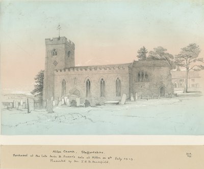 Alton Church: kresba tužkou, nd [?19. století] od Unbekannt