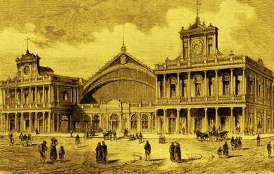 Nádraží Anhalt v Berlíně, cca 1880 od Unbekannter Künstler