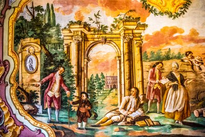 Arcadia Room s freskami od Domenica Carella, Palazzo Ducale, Martina Franca, Apulie, Martina Franca, Apulie, Itálie, Evropa (foto) od Unbekannter Künstler