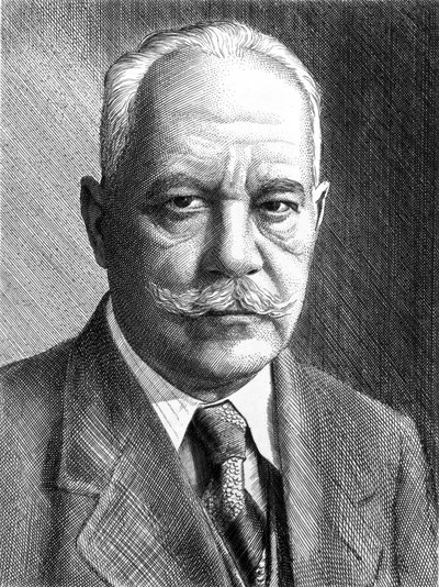 Arnold Sommerfeld, německý fyzik, c1910-1920 od Unbekannt