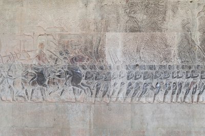 Basreliéfy na jižní galerii Angkor wat, Kambodža od Unbekannter Künstler