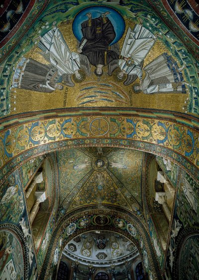Bazilika San Vitale, Mozaiky v klenbě apsidy, Ravenna, Emilia-Romagna, Itálie od William M. Timlin