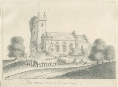 Baswich Church: kresba tužkou, červenec 1831 od Unbekannt