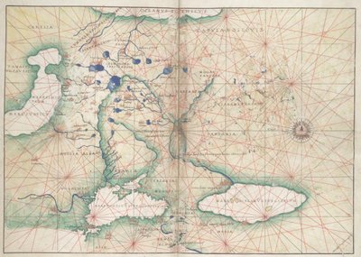 Battista Agnese, PORTOLÁNSKÝ ATLAS (Itálie cca 1550) 2 od Unbekannter Künstler