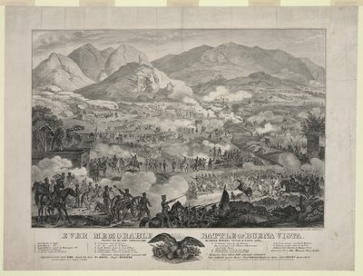 Bitva u Buena Vista, známá také jako bitva u Angostury, jednotky generála Zacharyho Taylora přinutily k ústupu generála Antonia Lopeze de Santa Anny, únor od Unbekannt