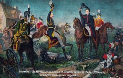 Bitva u Waterloo : setkání Wellingtona a Bluchera v roce 1815 (tisk) od Unbekannter Künstler