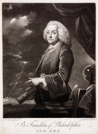 Benjamin Franklin, americký teoretik statické elektřiny od Unbekannt