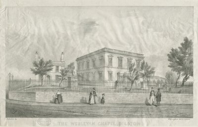 Bilston – Wesleyan Chapel: litografie, nd [40. léta 19. století] od Unbekannt