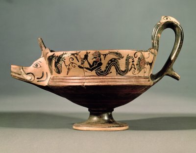 Boiotian černofigurový kyathos ze skupiny Boeotian Dancers, cca 575-550 př. n. l. (keramika) od Unbekannt