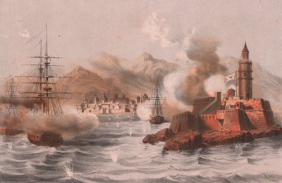 Bombardování Palerma, s loděmi v popředí, Sicílie od William M. Timlin