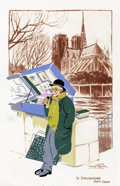 Prodavač knih ("Le Bouquiniste"), Paříž, kolem roku 1900 od Unbekannter Künstler