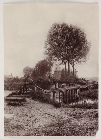 Mosty, Hromadu dětí na mostě, c 1890 od Unbekannt