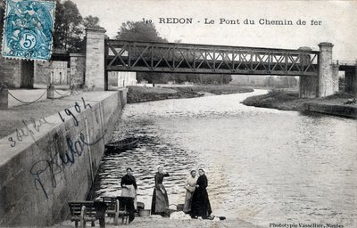 Brittany, Ille et Vilaine (35), Redon: železniční most - Pohlednice z roku 1904 od Unbekannt