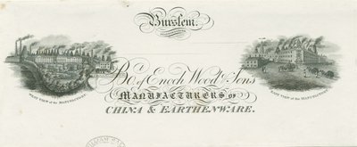 Burslem – Bill Head of Enoch Wood & Sons: rytina, nd [?19. století] od Unbekannt