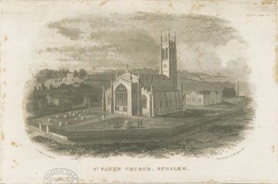 Burslem - Kostel sv. Pavla: ocelorytina a [c 1830] od Unbekannt
