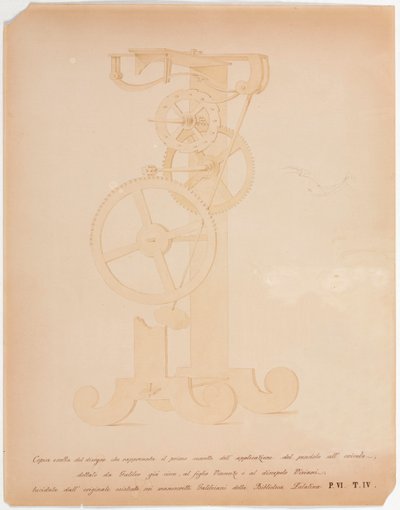 HODINY, OBECNĚ Nákres navrhovaného kyvadla Galilea, c 1642 od Unbekannt