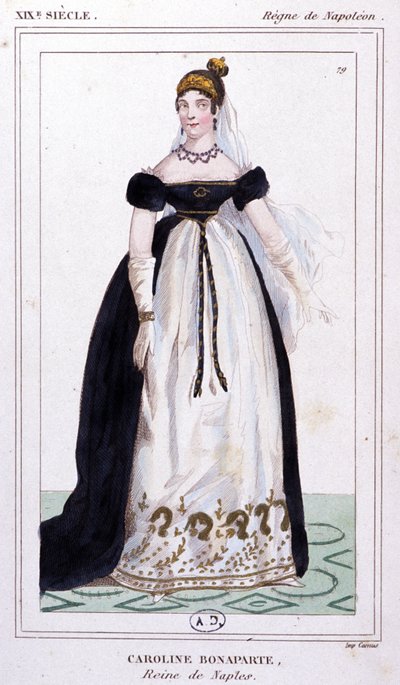 Caroline Bonaparte, asi 1810 (rytina) od Unbekannter Künstler