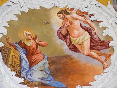 Stropní freska, Mauzoleum Habsburků, Graz, Štýrsko, Rakousko, Evropa (foto) od Unbekannter Künstler