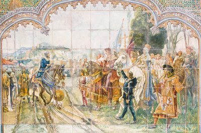 Keramické dlaždice na Plaza de España zobrazující krále Boabdila (mozaika) od Unbekannter Künstler
