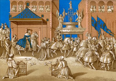 Karel VII. - portrét francouzského krále na koni vjíždějícího do Paříže od Unbekannter Künstler