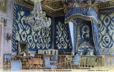 Chateau de Fontainebleau: ložnice královny Marie Antoinetty (1755-1793) - pohlednice konec 19.-20. od William M. Timlin