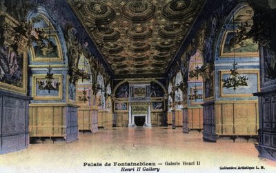 Chateau de Fontainebleau: galerie Henri II - Pohlednice konec 19.-začátek 20. stol. od William M. Timlin