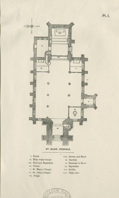 Cheadle - St. Giles Church: dřevoryt a [19. století] od Unbekannt