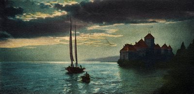 Château de Chillon - zámek u Ženevského jezera (poblíž Montreux) (pohlednice) od Unbekannter Künstler