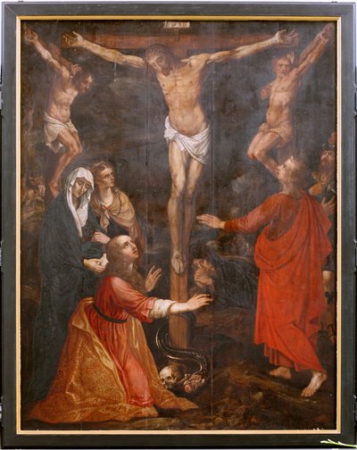 Kostel (Eglise Saint-Martin). Interiér. Triptich. Ukřižování. od Unbekannter Künstler