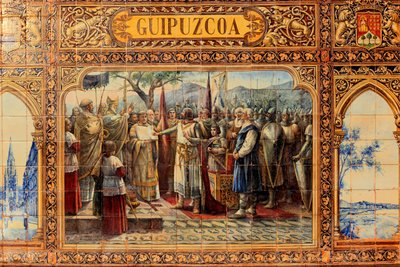 Město Sevilla, na Plaza de Espana, ozdoby z dlaždic (keramika) od Unbekannter Künstler