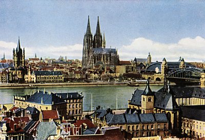 Kolín nad Rýnem: katedrála a město od Unbekannter Künstler