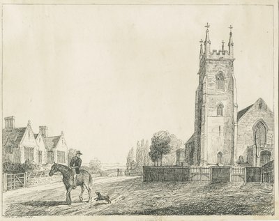 Colwich Church: skica perem, 1833 od Unbekannt