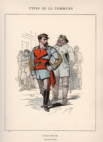Pařížská komuna: kostým STATE-MAJOR (Stát major) v „“ Les Communeux od Unbekannter Künstler