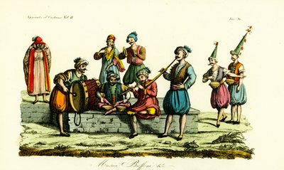 Kostýmy berberských hudebníků z Bey z Tunisu a komiků nebo Saitari, Tunisko od Unbekannt