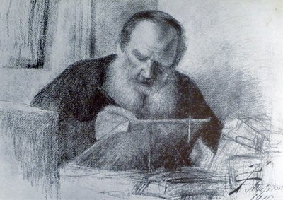 Hrabě Lev Tolstoj (9. září 1828 - 20. listopadu 1910) od Unbekannter Künstler
