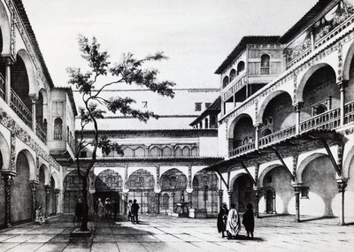 Nádvoří pevnosti Kasbah v Alžíru od J.B. and Brown J. Rowbotham