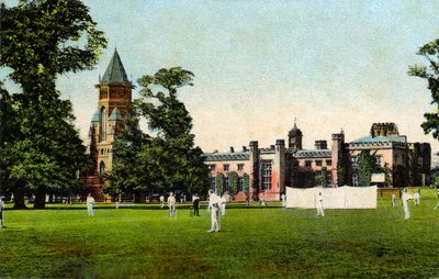 Kriketový zápas na Rugby School, asi 1908 od Unbekannter Künstler