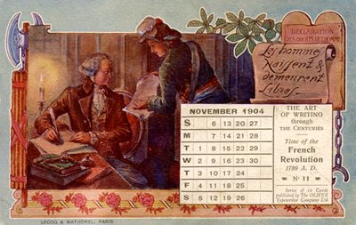 Deklarace práv člověka 1789 od Unbekannter Künstler