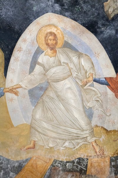 Detail fresky Anastasis, kostel sv. Spasitele v Chora, Parekklesion od Unbekannter Künstler