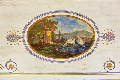 Detail dekorace zobrazující labutě, Červený pokoj, Královský apartmán, Královský palác nebo Palazzo dei Normanni (Palác Normanů), Palermo, Sicílie, Itálie (foto) od Unbekannter Künstler