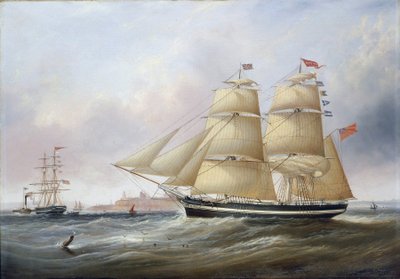 Dvojportrét lodi "Mary Ann", zobrazené v ústí řeky Tyne (nebo Tinea, Anglie). Olej na plátně od Unbekannter Künstler