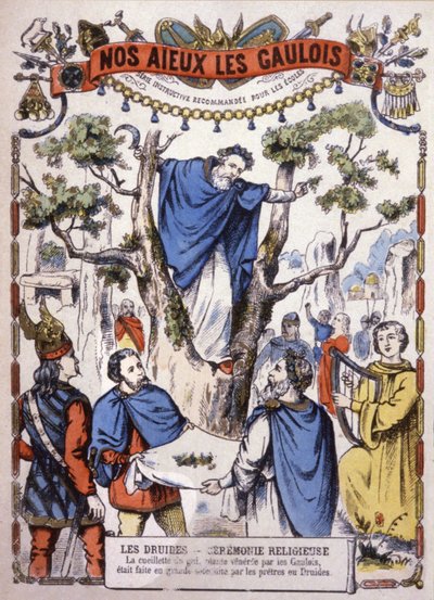 Druidové trhající jmelí, kolem roku 1900 (ilustrace) od Unbekannter Künstler