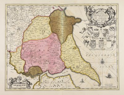 Ducatus Eboracensis pars orientalis  Východní jezdec Yorkeova hrabství od Unbekannter Künstler
