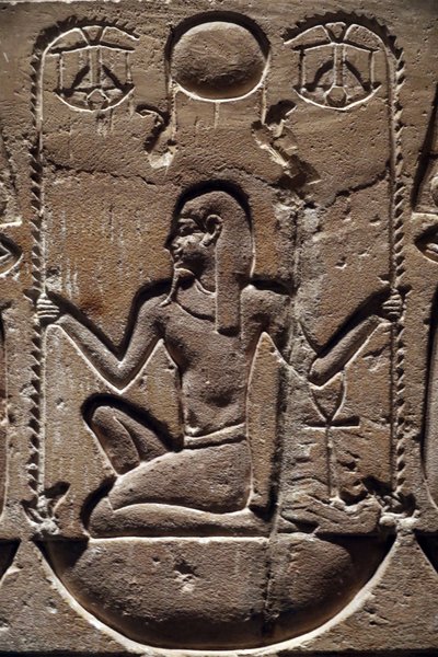 Egypt, Medamud, dveře chrámu Montu, detail 221-205 př.n.l. od Unbekannter Künstler