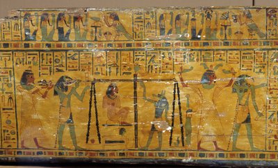 Egypt: detail sarkofágu Khonsoure, představující bohyni Nut a váhu duše zesnulého. Středomořské archeologické muzeum, Marseille od Unbekannter Künstler