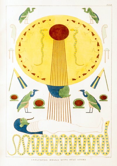Egyptský starověk: vliv měsíce na duši - Ilustrace z Atlasu Egypta od Unbekannt