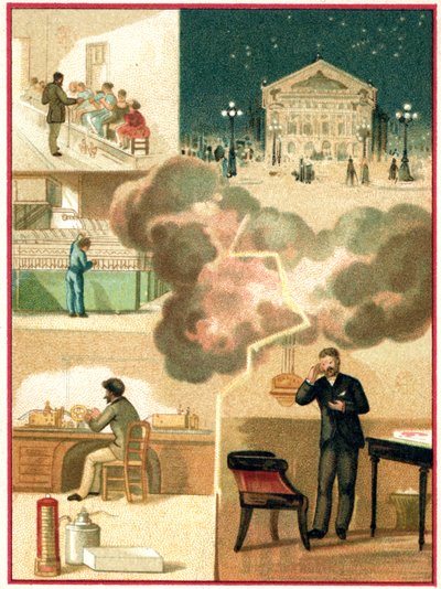 Elektřina: od elektrárny k městskému osvětlení, cca 1900-1910 (chromo) od Unbekannter Künstler