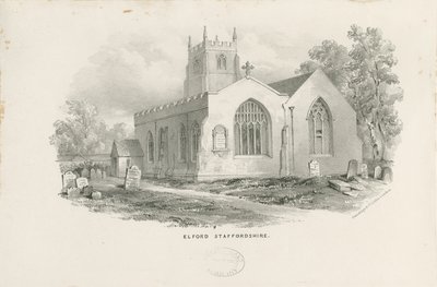 Elford Church: litografie a [19. století] od Unbekannt