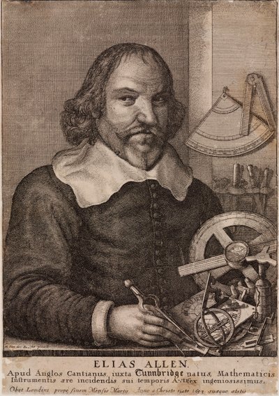 Elias Allen, matematik a výrobce nástrojů, c 1630 od Unbekannt